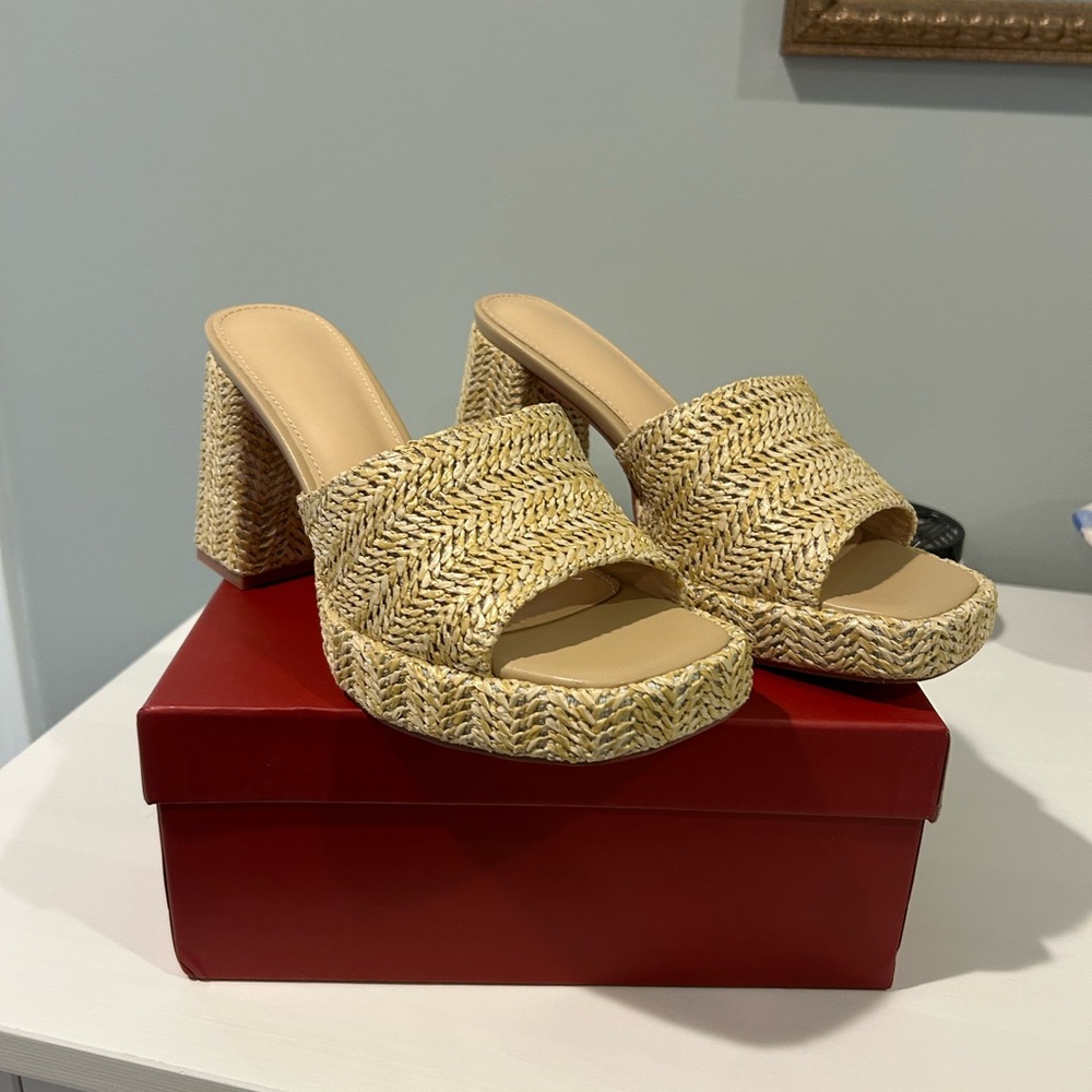 Raffia Platform Heels